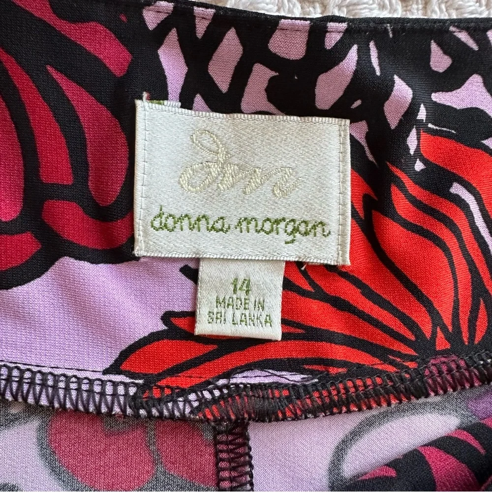 Donna Morgan Psychedelic Floral Mod Go-Go Sheath Shift Dress-Size 14 Party RHS - Picture 8 of 11